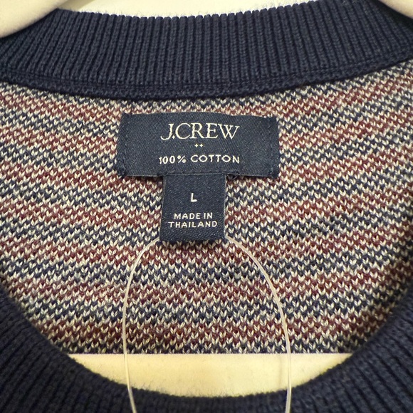 J. Crew Men's Blue and Maroon Crewneck Sweater - Picture 7 of 8